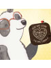 Mr. & Mrs. Panda Tischuntersetzer Herz rustikal Design mit Spruch in Weiß