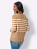 Heine Strickjacke in camel-ecru-geringelt