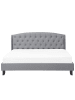 Beliani Doppelbett BORDEAUX in Grau/Schwarz - (W) 189 x (H) 106 x (L) 221 cm
