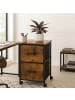 relaxdays Rollcontainer in Braun/ Schwarz - (B)40 x (H)68 x (T)40 cm