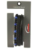 Adeliás Herren Armband – Lederarmband aus Leder mit Sodalith 17 cm in schwarz