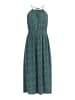 faina Damen Midikleid Aus Chiffon in Grün Weiss