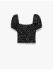 KOTON BLUSE SS in Schwarz Gemustert