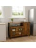 relaxdays Küchenschrank in Dunkelbraun/ Schwarz - (B)110 x (H)75 x (T)33 cm