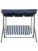 Beliani Gartenschaukel CHAPLIN in Blau/Weiß - (W) 174 x (H) 147 x (L) 118 cm