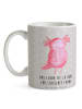 Mr. & Mrs. Panda Teetasse Axolotl Glücklich mit Spruch in Grau Pastell