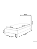 Beliani Einzelbett BAYONNE in Weiß/Dunkler Holzfarbton - (W) 101 x (H) 121 x (L) 212 cm