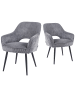 DUBI Möbel 2er-Set: Esszimmerstuhl Mika-Runa in Grau - (B)60 x (H)87 x  (T)65 cm