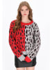myMo ROCKS Women Sweater in grey melange red leo