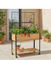 relaxdays Hochbeet in Natur/ Schwarz - (B)102 x (H)165 x (T)47,5 cm