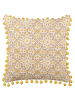Beliani Dekokissen LYCROIS in Gelb/Weiß/Braun - (W) 45 x (H) 10 x (L) 45 cm