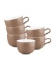 6er Set Milchkaffeetassen Liberty Pure Colors in Cocoa Brown 380 ml