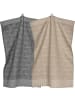 Sander Baumwolle, Jacquard Geschirrtuch 2er-Pack Four letters in grau/beige
