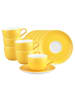 Seltmann Weiden 6er Set Kaffeetassen mit Untertassen Liberty Pure Colors in 260 ml in Yellow Glow