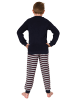 NORMANN Frottee langarm Schlafanzug Pyjama Bündchen und Basketball - 77024 in grau