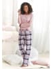 H.I.S Pyjama in rosa/rosa-grau-kariert