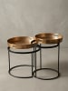 KADIMA DESIGN Beistelltische NERA: Hammerstruktur, Griffmulden, Aluminium & Stahl in Gold