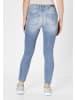 Paddock's 5-Pocket Jeans LUCY in vintage blue with handwork and 3D pleats