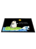 Mr. & Mrs. Panda Vorleger Pinguin Surfer mit Spruch in Schwarz