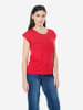 KOROSHI Kurzärmeliges Damen-T-Shirt mit Glitzer in rot
