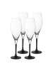 Villeroy & Boch 4er Set Champagnergläser Manufacture Rock 260 ml schwarz-transparent in schwarz-transparent