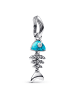 Pandora Silber Charm-Anhänger Türkisfarbene Fischgräte