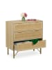 relaxdays Kommode in Natur/ Gold - (B)80 x (H)80 x (T)42 cm