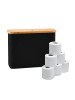 relaxdays Toilettenpapier Aufbewahrung in Schwarz - (B)45 x (H)34,5 x (T)15 cm