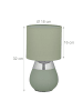 relaxdays Tischlampe in Grün/ Silber - (H)32 x Ø 18 cm