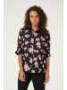 Kaffe Kurzarm-Bluse KAvelana Regular fit in Black Large Flower Print