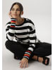 Aniston SELECTED Strickpullover in schwarz-wollweiß-rot-camel-hellblau