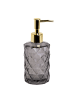 Intirilife Seifenspender aus Glas mit Karo Muster Handseifenspender 310ml in Grau