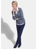 GOLDNER Kurzgröße:  Strickcardigan mit Ajourmuster in rauchblau