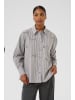 Kaffe Langarm-Hemd KAmarianne Loose fit in Grey/White Stripe