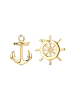 Elli Ohrringe 925 Sterling Silber Anker, Steuerrad in Gold