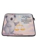 Mr. & Mrs. Panda Laptop Tasche Waage Astrologie Design mit Spruch in Weiß