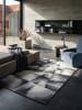 KADIMA DESIGN Teppich Kurzflor Patchwork pflegeleicht Wohnzimmer Schlafzimmer in Anthrazit