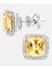 Diamant L'éternel Ohrstecker aus 375 Weißgold mit Diamant mit Citrin