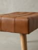 KADIMA DESIGN Sitzhocker 67x47x39 cm Mango Massivholz / Echtleder