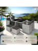 tectake Aluminium Rattan Gartenlounge für 4 bis 8 Personen, Inkl. Schutzhülle