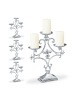 relaxdays 4 x Kerzenständer in Silber - (B)23x (H)28,5 x (T)7,5 cm