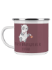 Mr. & Mrs. Panda Camping Emaille Tasse Bester Bräutigam mit Spruch in Kaffa Coffee