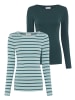 FLASHLIGHTS Langarmshirt in petrol/mint+petrol