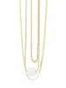 Adeliás Damen Halskette – Schlangenkette aus Edelstahl mit Perle 45+5 in gold