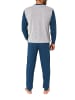 NORMANN Schlafanzug langarm Bündchen - 88829 in grau-mel.
