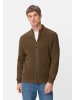 Camel Active Kernige Strickjacke aus Baumwollgemisch in Dunkelbraun