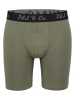 Phil & Co. Berlin  Retro Boxer Long Boxer in Beetle Green + Grey Pinstripe