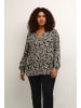 KAFFE curve Bluse langarm KCmirta Regular fit in Black Deep/Antique White Print