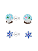 Alexander York Kinderohrstecker-Set SCHNEEKUGEL I SCHNEEFLOCKE in 925 Silber - 4-tlg.