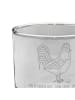 Mr. & Mrs. Panda Whiskey Glas Hahn Korn mit Spruch in Transparent